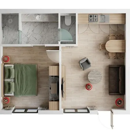 2 Mit Kueche Apartment *